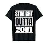 straight outta 2001 vintage 2001 classic birth of birthday maglietta
