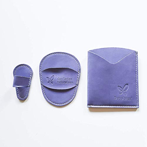 Decolores | Gant dépilatoire corporel + gant facial naturel de couleur mauve. Gants pour éliminer les poils et les cellules mortes, laissant votre peau...