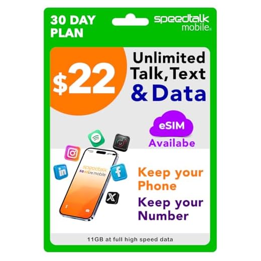 SpeedTalk Prepaid Cell Phone Plan – Unlimited Talk & Text + High-Speed Data – Prepaid SIM Card for Unlocked Smartphones – No Contract – 5G/4G LTE Nationwide Coverage – 30 Day Wireless Service