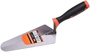 Edward Tools 6” Brick Laying Trowel - High Carbon Steel Gauging Brick Trowel For Placing Mortar between Brick, Stone and Concrete - Ergonomic Rubber Grip Handle