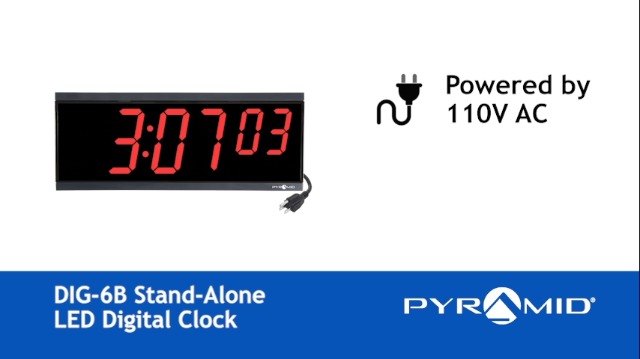Pyramid Time Systems 4-Inch 6 Digit Stand Alone Digital Wall Clock