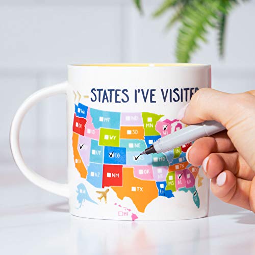 Taza de porcelana States I've Visited 11 oz miniatura 2