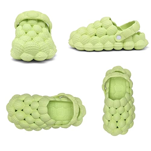 Kids Bubble Slides Shoes Garden Clogs, Boys Girls Cushioned Massage Golf Ball Slides Platform Comfortable Bubble Slipper Sandal Green #TOP4