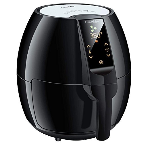 FrenchMay Touch Control Air Fryer, 3.7Qt 1500W, FrenchMay Touch Control Air Fryer, 3.7Qt 1500W, Comes with Recipes & Cook Book (Black)