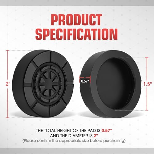 Image of DNA Motoring 2pack Floor Jack Rubber Pad, Frame Rail Protector, Car Lifting Pads Universal Jack Pad Adapter for Floor Jack, TOOLS-00620
