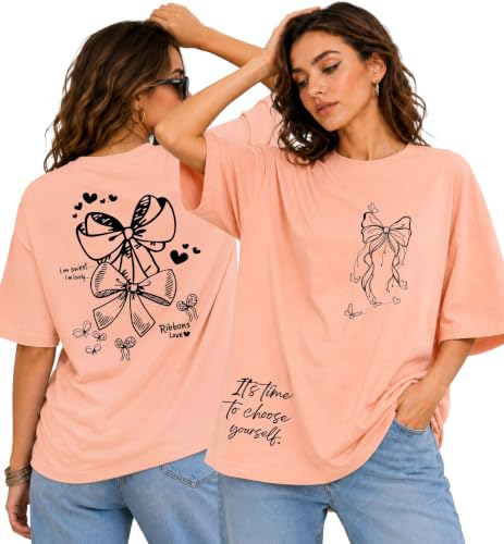 Image of London Hills Tshirt for Woman | Oversized Tshirt for Women | T Shirt for Womans | Graphic T Shirt for Women Pure Cotton | Tops for Woman Western, Printed Oversized Loose Fit Plus