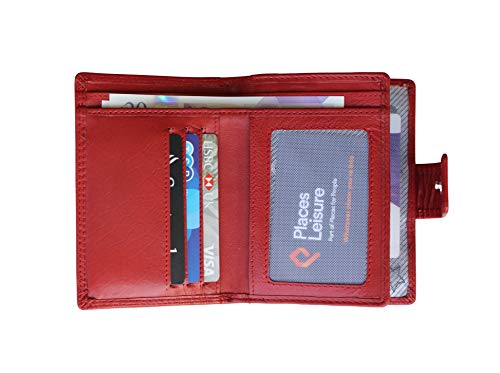 MORUCHA Clutch Wallet For Women Genuine Leather RFID Blocking High Capacity Cardholder Purse M85 (Red)2