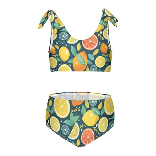 Wusikd Lemons Girls Swimsuits Two Piece Oranges Limes Swimwear Bikini Set for for Girls Size 3T