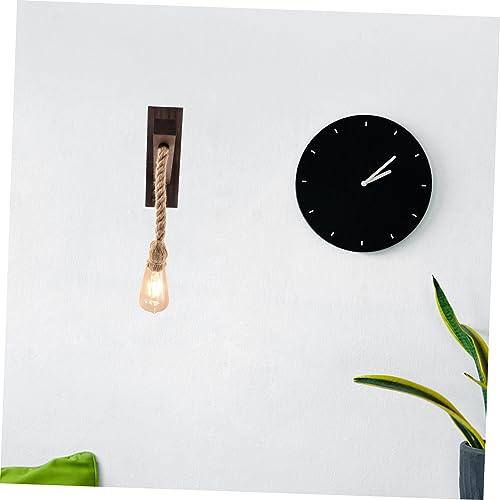 Aplique de pared de madera y cuerda de cáñamo rústico para iluminación de dormitorio 7