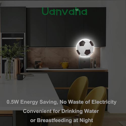 Image of American Football Night Light Popular Sports Play Soccer Ball LED Dusk to Dawn Plug-in Nightlight Auto Sensor for Bedroom Bathroom Hallway Living Room