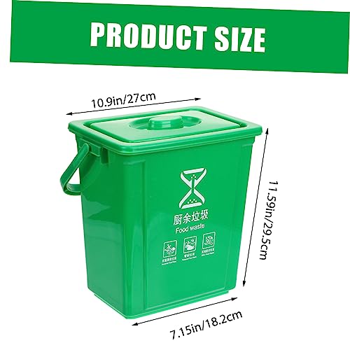 Caneca de Basura Cuadrada de Plástico 10L con Tapa y Asa miniatura 2