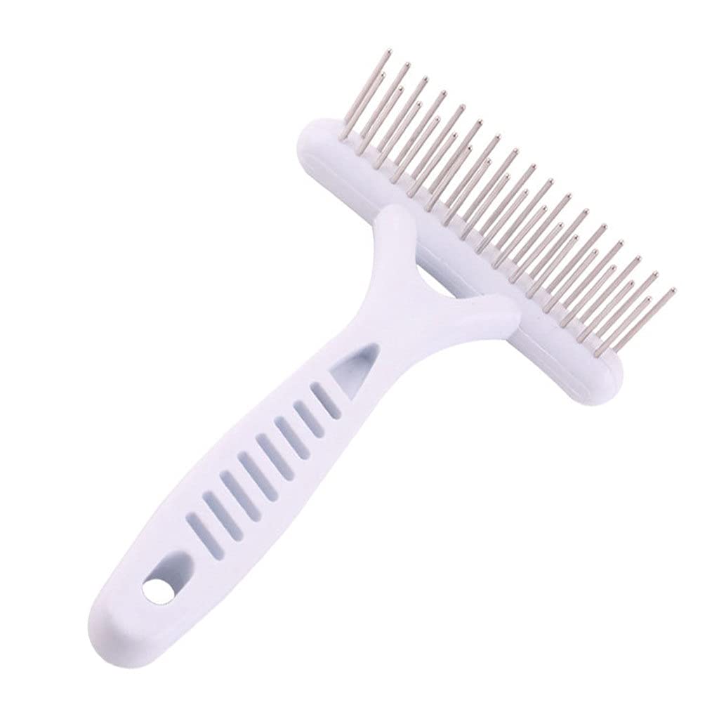 Pettine per rastrello Bianco per Cani Spazzola per peli Corti e Lunghi Rimuovi Gatti Spazzola per Cani Strumenti per la toelettatura Forniture per Cani liujiapeng55 (Bianco)