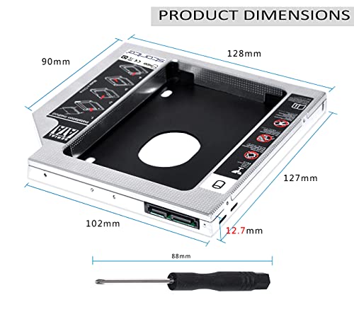 Storite SATA 2nd 2.5'' Hard Drive Caddy for 12.7mm Universal CD/DVD-ROM (for SSD and HDD) - Image 2