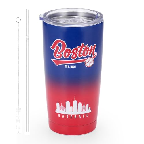 KNKYQRS Baseball Tumblers 20oz Car Cups Sports Travel Coffee Mug 304 Stainless Steel Cup Cold Drinks Hot Drinks Gifts for Men Women and Fans