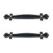 Antrader 6-Pack Surface Leather Handle, Leather PU Suitcase Handle, Drawer Cabinet Door Handle, Black