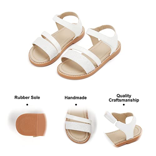 Image of Felix & Flora Toddler Girl Sandals - Little Girl Easter Dress Shoes Lightweight Open Toe Beach Holiday Flats