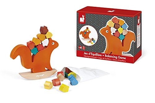 Janod - Nutty Balance Game - Wooden Early - Learning Balance Toy - Educational Game - Fine Motor Skills - 18 Months - J08126