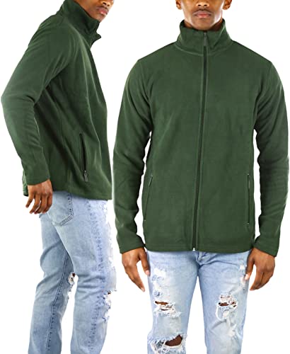 Image of ToBeInStyle Men's Zip Up Long Sleeve High Collar Polar Fleece Jacket