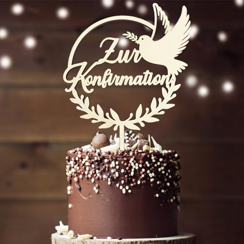 Tortendeko Konfirmation Cake Topper Zur Konfirmation aus Holz Torte Deko Konfirmation Deko Junge Mädchen Geschenke Gastgeschenke Konfirmationsgeschenke Junge Mädchen