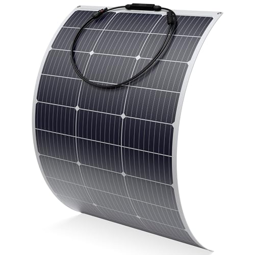 Solarapex 100watt Flexible Solar Panel -Lightweight Mono Solar with ETFE Coating, IP68 Waterproof,...