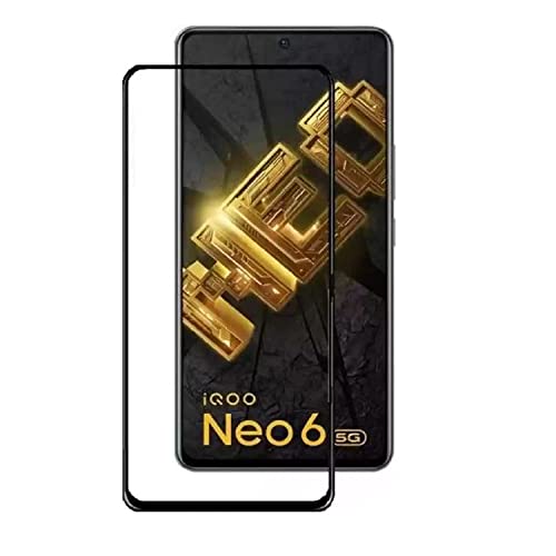 Image of ZARALA Tempered Glass Screen Protector Compatible for (Black) with Edge to Edge Coverage and Easy Installation kit (iQOO Neo 6 5G)