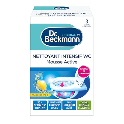Dr. Beckmann - Nettoyant Toilette Intensif - Mousse Active Au Charbon Actif - Produit Toilette Qui Élimine Saleté & Mauvaises Odeurs Pour Un Nettoyage en Profondeur -...