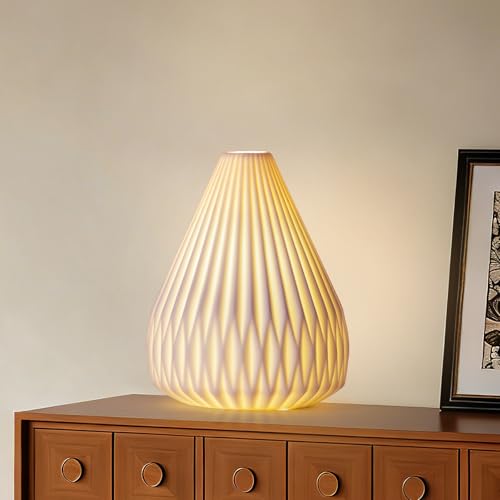 Lámpara de mesa cerámica moderna de 9.1 pulgadas blanca