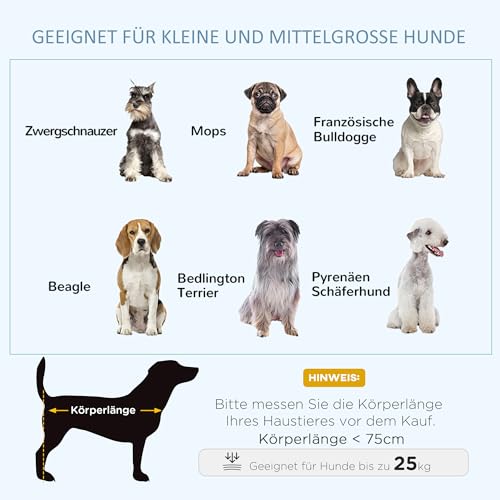 PawHut Hundekäfig, Haustierkäfig, Klappbare Hundehütte für kleine und mittelgroße Hunde, Hundebox mit Doppeltüren, Rollen, Hundehaus, Stahl, Schwarz, 94 x 58 x 78 cm
