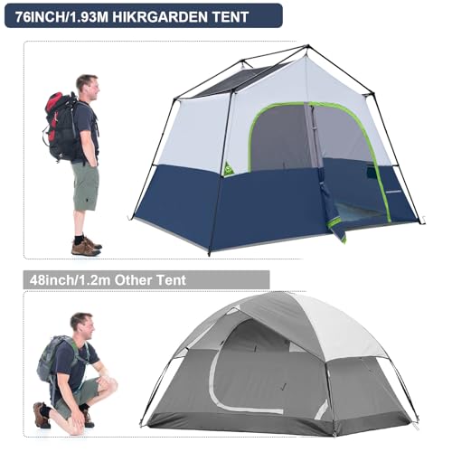 Image of HIKERGARDEN 6-8 Person Camping Tent - Portable Family Cabin Tent for Camp, Windproof Fabric Camp Tent Outdoor for Hiking, Backpacking, Traveling