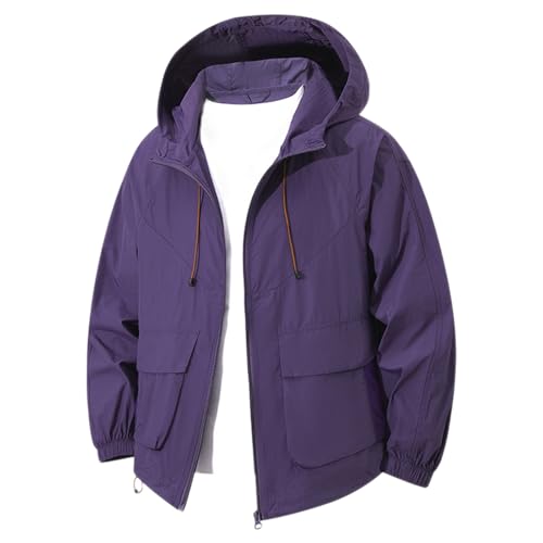 RUMAOZIA Chaqueta deportiva para hombre con protección UV, chaqueta para exteriores, impermeable, transpirable, chaqueta de verano con capucha, ligera, Didrikson, primavera, trabajo, lluvia