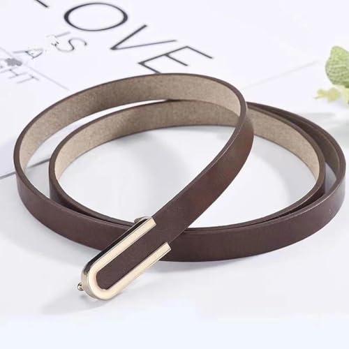 1pc Fashion Alloy Head Buckle Thin Belt Women's Versatile Dress 1.5cm Solid Color Slim Women's Belt