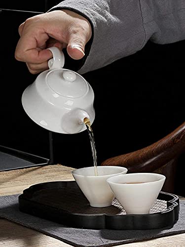 Porcelaine Blanche théière de bureau manuelle esthétique et service thé - 4