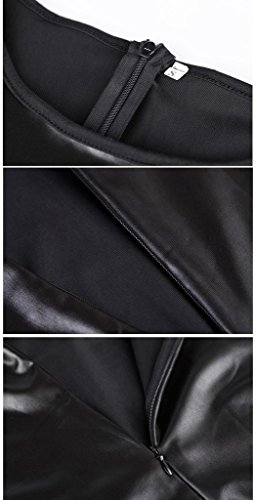 Kufv® Women's Pu Leather Long Sleeve Bodycon Pencil Party Bandage Dress #TOP3