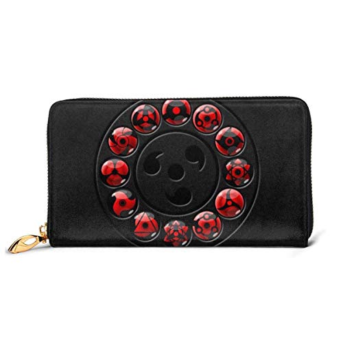 Preisvergleich Produktbild JHGFG Herren Leder Geldbörse Mangekyo Sharingan Long Wallet Billfold RFID Blocking