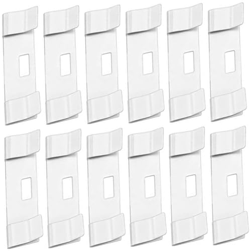 FUNOMOCYA Blinds Repair Kit 12pcs Vertical Blind Slat Clips Easy to Apply White Metal for Vinyl Fabric