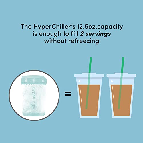 HyperChiller HC2AS Patented Iced Coffee/Beverage Cooler, NEW, IMPROVED,STRONGER AND MORE DURABLE! Ready in One Minute, Reusable for Iced Tea, Wine, Spirits, Alcohol, Juice, 12.5 Oz, Aqua Sky - Thumbnail 3