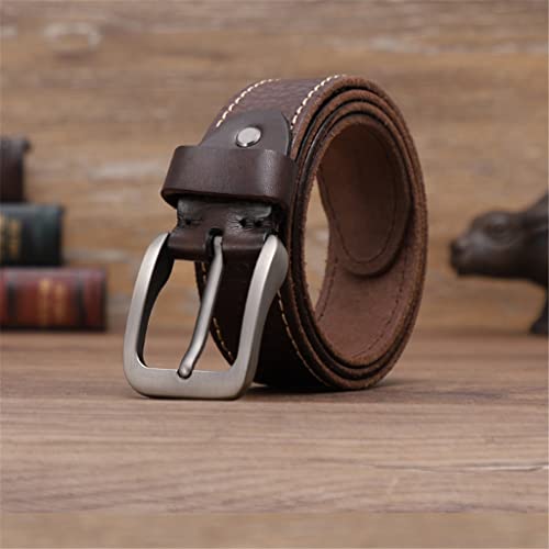 Retro and old handmade belt men's leather top layer cowhide pin buckle belt men's youth overalls jeans belt2