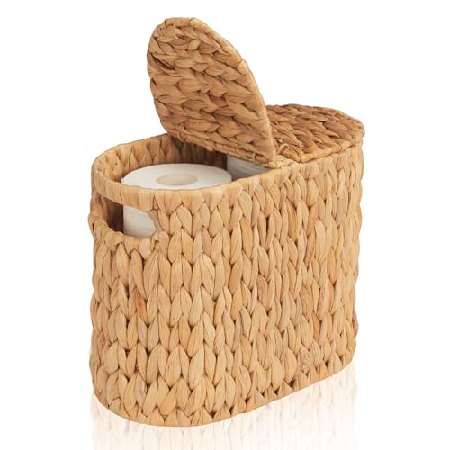 Fairyhaus Wicker Toilet Paper Storage Basket With Lid & Handles thumb #8