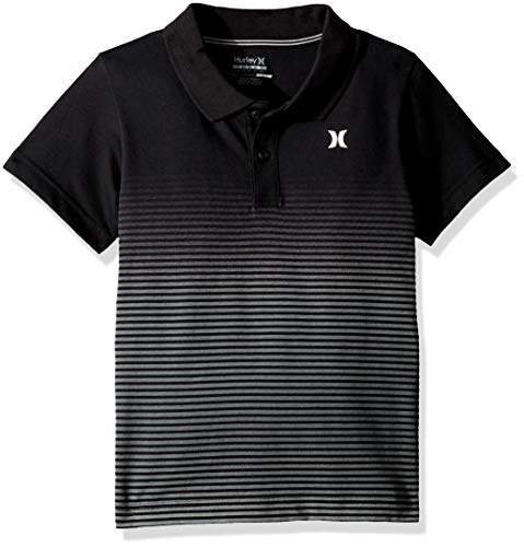 Hurley Little Boys' Short Sleeve Polo Shirt, Black Ombre, 7
