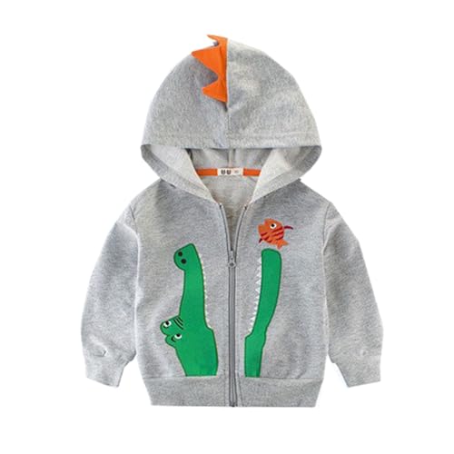 Boys' Long Sleeve Cartoon Jacket Dinosaur Animal Sweater Soft Brushed Fleece Zipper Hoodies Coat Sweatshirt for Boys 2-10 Years