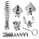 7 Pcs Drain Cleaner Combination Cutter Head Set 16mm Drain Snake Drill Attachment for Ridgid k50 K400 Pipeline Dredging Machine