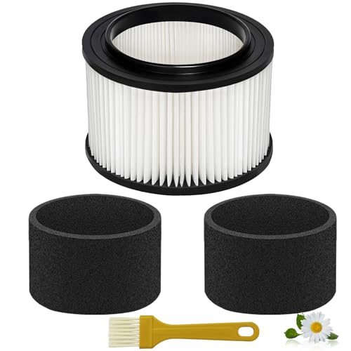 Image of 17810 Cartridge Filter Replacement for Craftsman 3-4 Gallon Wet /Dry Vacuums, Replaces 9-17810 Vacuum Filter, with Foam Sleeves & Cleaning Brush