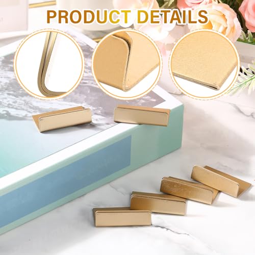 Image of 30 Pcs Place Card Holders Gold Table Card Holder Table Number Stands Antique Small Signs for Display Price Tags Food Signs Reception Party Photo Wedding Favor(Matte Finish)