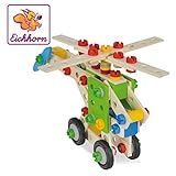 Eichhorn 100039053 - Hubschrauber 120-teilig Holz-Konstruktions-Set, 5 verschiedene Modelvarianten baubar, FSC 100%