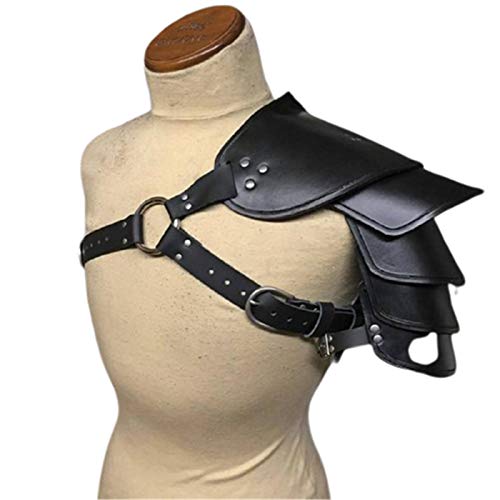 WMJL Harnais De Poitrine en Cuir pour Hommes avec Armures D'épaule Boucles Steampunk Réglable pour Fête Cosplay Halloween Cover