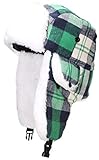 Best Winter Hats Big Kids Quality Madras Plaid Russian/Trapper Hat W/Faux Fur