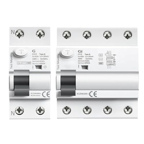 Disjoncteur différentiel GYL9 Type B 63A pour borne de recharge VE