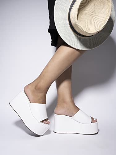 Image of Shoetopia girls Little White Wedge Sandal - 7 UK (Girls-Little-White)
