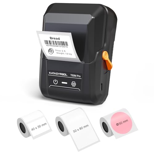 SUPVAN T50M Pro Bluetooth Label Maker Machine with 3 Tapes, Wide Waterproof Label, Versatile App with 40 Fonts and 450+ Icons, Inkless Labeler for Home, Kitchen, School, Office Organization, Black