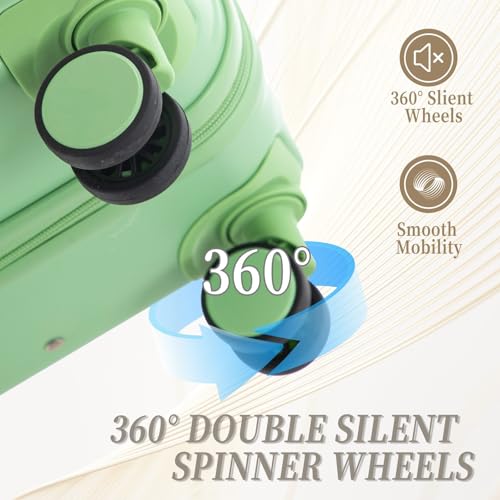 Durable 3-Piece ABS Luggage Set with 360° Silent Wheels - Carry-On Suitcase in Green2